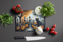 Load image into Gallery viewer, Black Cat Spooky Halloween Glass Cutting Boards – Durable, Decorative Kitchen Art Large