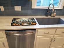 Load image into Gallery viewer, Calacas Skeletons Spooky Halloween Dish Drying Mat