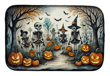 Load image into Gallery viewer, Calacas Skeletons Spooky Halloween Dish Drying Mat