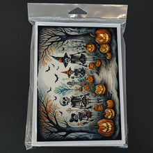 Load image into Gallery viewer, Calacas Skeletons Spooky Halloween Greeting Cards -  Blank Note Cards – 8-Pack of Artist-Designed Cards with Envelopes