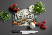 Load image into Gallery viewer, Calacas Skeletons Spooky Halloween Glass Cutting Boards – Durable, Decorative Kitchen Art Large