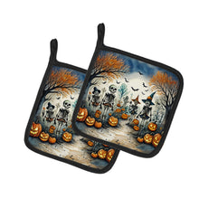 Load image into Gallery viewer, Calacas Skeletons Spooky Halloween Pot Holders - Set of 2 Decorative Kitchen Helpers | Made in the USA