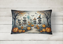 Load image into Gallery viewer, Calacas Skeletons Spooky Halloween Fabric Decorative Pillow