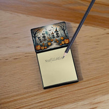 Load image into Gallery viewer, Calacas Skeletons Spooky Halloween Sticky Note Holder- Refiilable Desk Accessory Note Pad