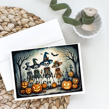 Load image into Gallery viewer, Calacas Skeletons Spooky Halloween Greeting Cards -  Blank Note Cards – 8-Pack of Artist-Designed Cards with Envelopes