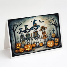 Load image into Gallery viewer, Calacas Skeletons Spooky Halloween Greeting Cards -  Blank Note Cards – 8-Pack of Artist-Designed Cards with Envelopes