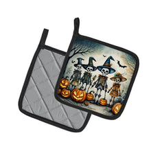 Load image into Gallery viewer, Calacas Skeletons Spooky Halloween Pot Holders - Set of 2 Decorative Kitchen Helpers | Made in the USA