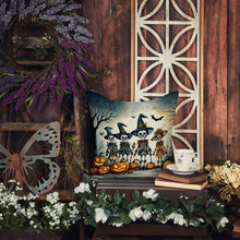 Load image into Gallery viewer, Calacas Skeletons Spooky Halloween Throw Pillow - 14x14 Decorative Pillow – Art for Your Home &amp; Patio