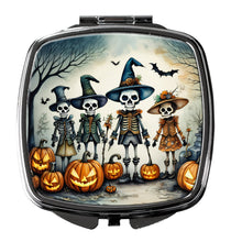 Load image into Gallery viewer, Calacas Skeletons Spooky Halloween Compact Mirror – Stylish Purse Mirror with Artistic Covers