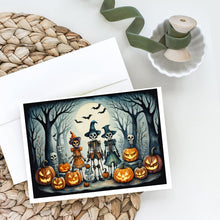Load image into Gallery viewer, Calacas Skeletons Spooky Halloween Greeting Cards -  Blank Note Cards – 8-Pack of Artist-Designed Cards with Envelopes