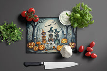 Load image into Gallery viewer, Calacas Skeletons Spooky Halloween Glass Cutting Boards – Durable, Decorative Kitchen Art Large