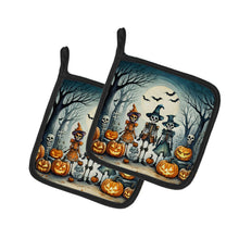 Load image into Gallery viewer, Calacas Skeletons Spooky Halloween Pot Holders - Set of 2 Decorative Kitchen Helpers | Made in the USA