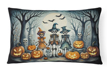 Load image into Gallery viewer, Calacas Skeletons Spooky Halloween Fabric Decorative Pillow