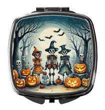 Load image into Gallery viewer, Calacas Skeletons Spooky Halloween Compact Mirror – Stylish Purse Mirror with Artistic Covers