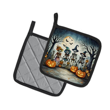 Load image into Gallery viewer, Calacas Skeletons Spooky Halloween Pot Holders - Set of 2 Decorative Kitchen Helpers | Made in the USA
