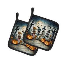 Load image into Gallery viewer, Calacas Skeletons Spooky Halloween Pot Holders - Set of 2 Decorative Kitchen Helpers | Made in the USA