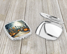 Load image into Gallery viewer, Calacas Skeletons Spooky Halloween Compact Mirror – Stylish Purse Mirror with Artistic Covers