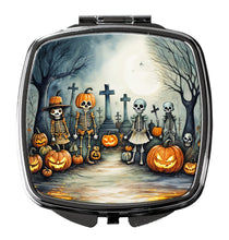 Load image into Gallery viewer, Calacas Skeletons Spooky Halloween Compact Mirror – Stylish Purse Mirror with Artistic Covers