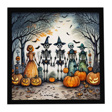 Load image into Gallery viewer, Calacas Skeletons Spooky Halloween Framed Metal Print