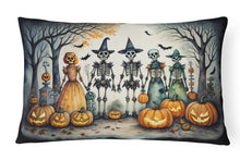 Load image into Gallery viewer, Calacas Skeletons Spooky Halloween Fabric Decorative Pillow