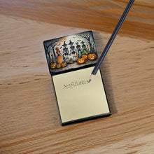 Load image into Gallery viewer, Calacas Skeletons Spooky Halloween Sticky Note Holder- Refiilable Desk Accessory Note Pad