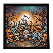 Load image into Gallery viewer, Calaveras Sugar Skulls Spooky Halloween Framed Metal Print