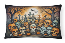 Load image into Gallery viewer, Calaveras Sugar Skulls Spooky Halloween Fabric Decorative Pillow