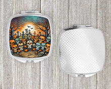 Load image into Gallery viewer, Calaveras Sugar Skulls Spooky Halloween Compact Mirror – Stylish Purse Mirror with Artistic Covers