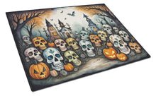 Load image into Gallery viewer, Calaveras Sugar Skulls Spooky Halloween Glass Cutting Boards – Durable, Decorative Kitchen Art Large
