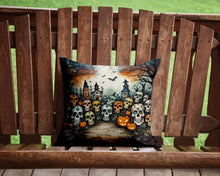 Load image into Gallery viewer, Calaveras Sugar Skulls Spooky Halloween Throw Pillow - 14x14 Decorative Pillow – Art for Your Home &amp; Patio