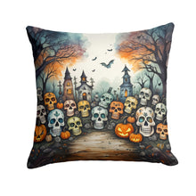 Load image into Gallery viewer, Calaveras Sugar Skulls Spooky Halloween Throw Pillow - 14x14 Decorative Pillow – Art for Your Home &amp; Patio