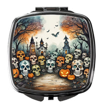 Load image into Gallery viewer, Calaveras Sugar Skulls Spooky Halloween Compact Mirror – Stylish Purse Mirror with Artistic Covers