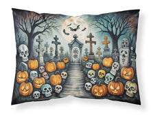 Load image into Gallery viewer, Calaveras Sugar Skulls Spooky Halloween Fabric Standard Pillowcase – Artistic Decorative Front, White Back