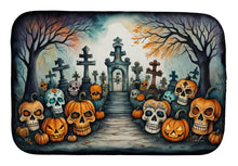 Load image into Gallery viewer, Calaveras Sugar Skulls Spooky Halloween Dish Drying Mat