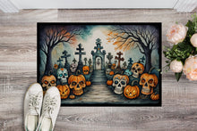 Load image into Gallery viewer, Calaveras Sugar Skulls Spooky Halloween Doormat -  18x27 Decorative Floor Mat – Indoor/Outdoor Rug