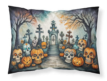 Load image into Gallery viewer, Calaveras Sugar Skulls Spooky Halloween Fabric Standard Pillowcase – Artistic Decorative Front, White Back