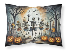 Load image into Gallery viewer, Dancing Skeletons Spooky Halloween Fabric Standard Pillowcase – Artistic Decorative Front, White Back
