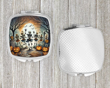 Load image into Gallery viewer, Dancing Skeletons Spooky Halloween Compact Mirror – Stylish Purse Mirror with Artistic Covers