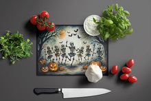 Load image into Gallery viewer, Dancing Skeletons Spooky Halloween Glass Cutting Boards – Durable, Decorative Kitchen Art Large