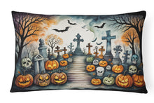 Load image into Gallery viewer, Day of the Dead Spooky Halloween Fabric Decorative Pillow