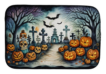 Load image into Gallery viewer, Day of the Dead Spooky Halloween Dish Drying Mat