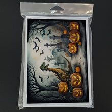 Load image into Gallery viewer, Dinosaurs Spooky Halloween Greeting Cards -  Blank Note Cards – 8-Pack of Artist-Designed Cards with Envelopes