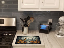 Load image into Gallery viewer, Dinosaurs Spooky Halloween Glass Cutting Boards – Durable, Decorative Kitchen Art Large