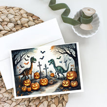 Load image into Gallery viewer, Dinosaurs Spooky Halloween Greeting Cards -  Blank Note Cards – 8-Pack of Artist-Designed Cards with Envelopes
