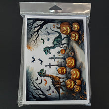 Load image into Gallery viewer, Dinosaurs Spooky Halloween Greeting Cards -  Blank Note Cards – 8-Pack of Artist-Designed Cards with Envelopes