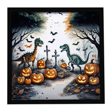 Load image into Gallery viewer, Dinosaurs Spooky Halloween Framed Metal Print