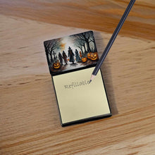 Load image into Gallery viewer, Vampires Spooky Halloween Sticky Note Holder- Refiilable Desk Accessory Note Pad