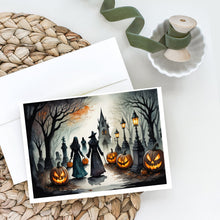 Load image into Gallery viewer, Vampires Spooky Halloween Greeting Cards -  Blank Note Cards – 8-Pack of Artist-Designed Cards with Envelopes