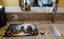 Load image into Gallery viewer, Krampus The Christmas Demon Spooky Halloween Dish Drying Mat