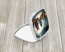 Load image into Gallery viewer, Krampus The Christmas Demon Spooky Halloween Compact Mirror – Stylish Purse Mirror with Artistic Covers